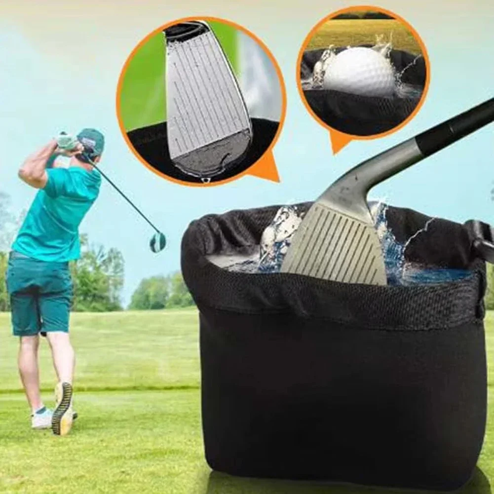 Easy-Clean Waterproof Golf Scrub Bag Portable and DetachableEnhance Club Performance On-The-Go-Essential Accessory for Golfers