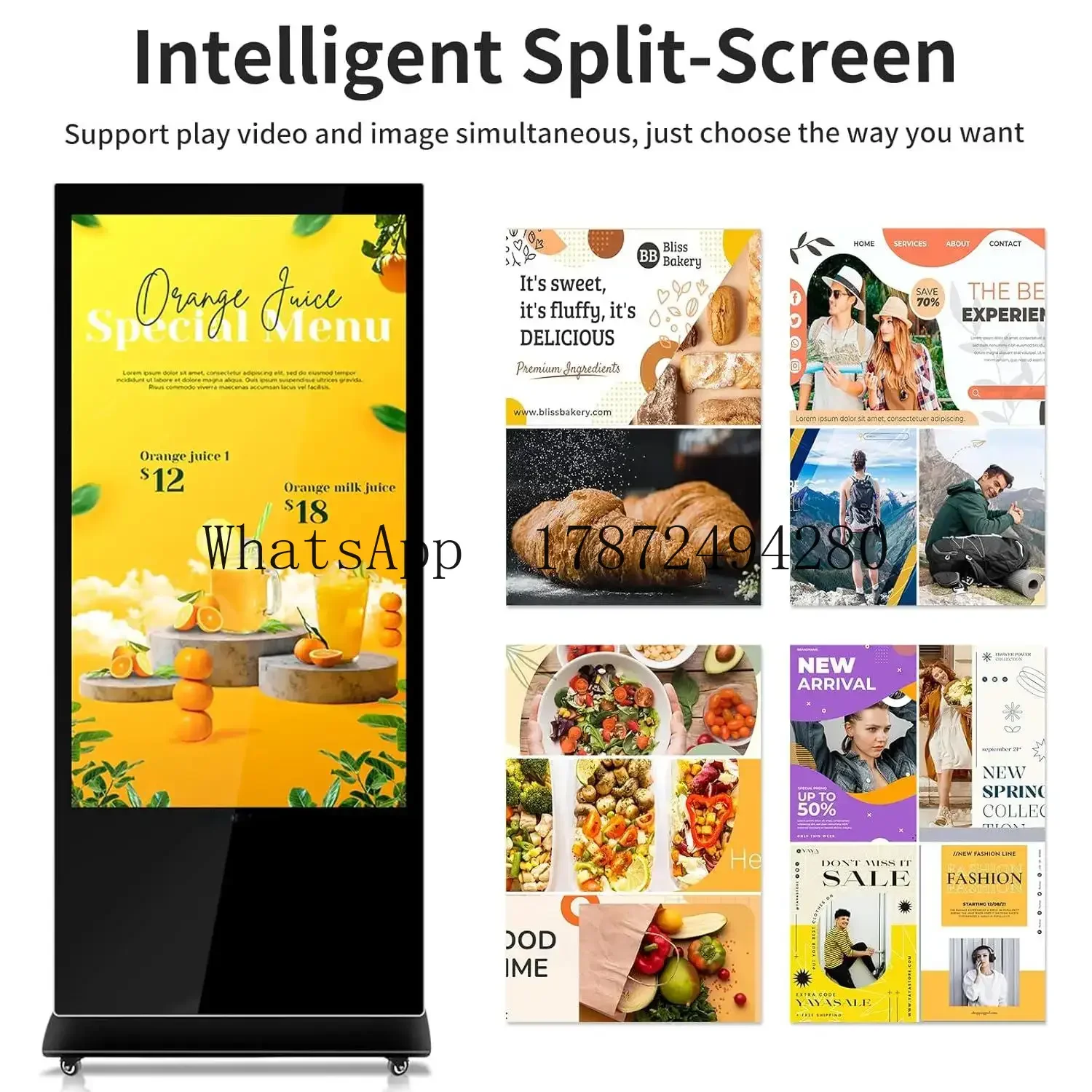 M onitor,Android OS Totem,Interactive LCD Advertising Indoor Touch Information Kios Inch Floor Stand Digital Signage Displays