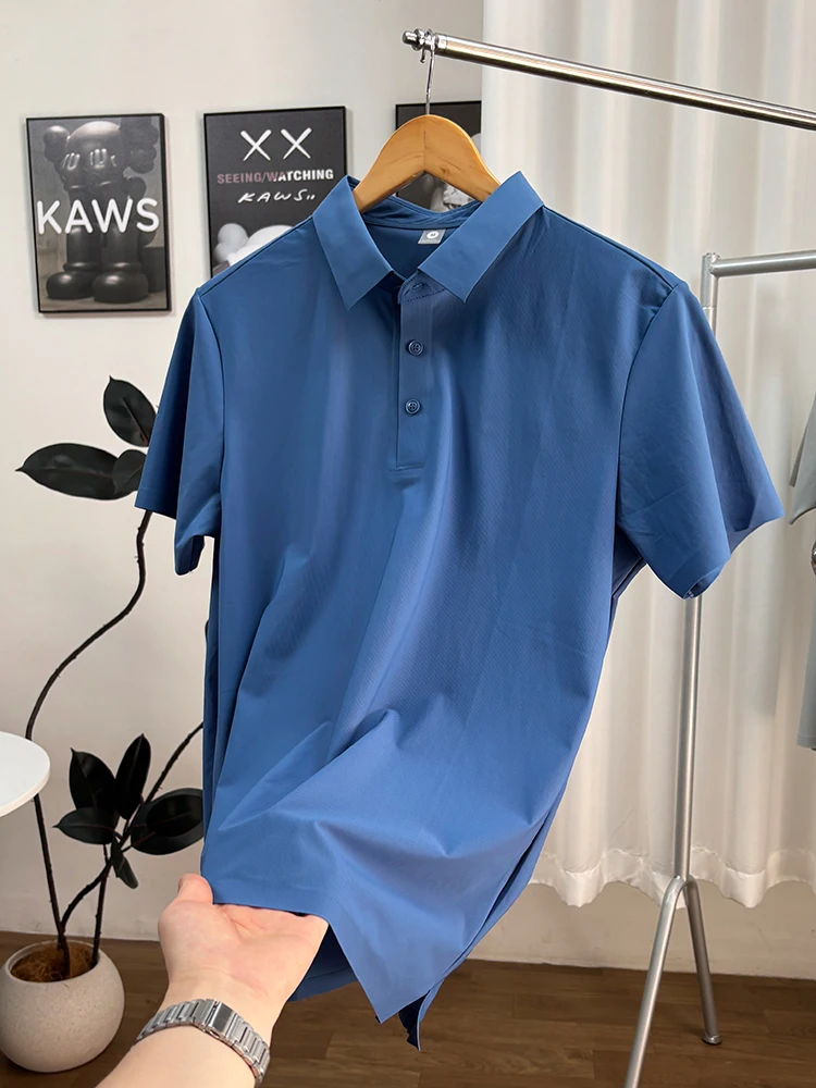 Men's Summer  Shirt Short Sleeve Flip Collar Breathable Quick Dry Sweat Absorbent Fashion Urban Style Standard Fit Pure C...