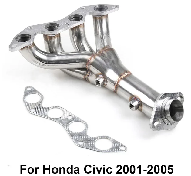 Car modification stainless steel exhaust manifold suitable for Honda Civic 01-05 DX/LX EM/ES D17A