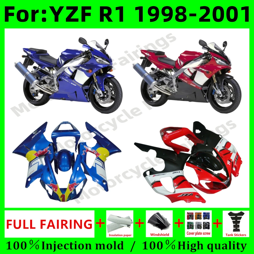 

НОВЫЙ полный комплект обтекателей для мотоцикла ABS, подходит для YAMAHA YZF1000 YZFR1 YZF-R1 R1 1998 1999 98 99, обтекатели кузова, пластиковые обтекатели