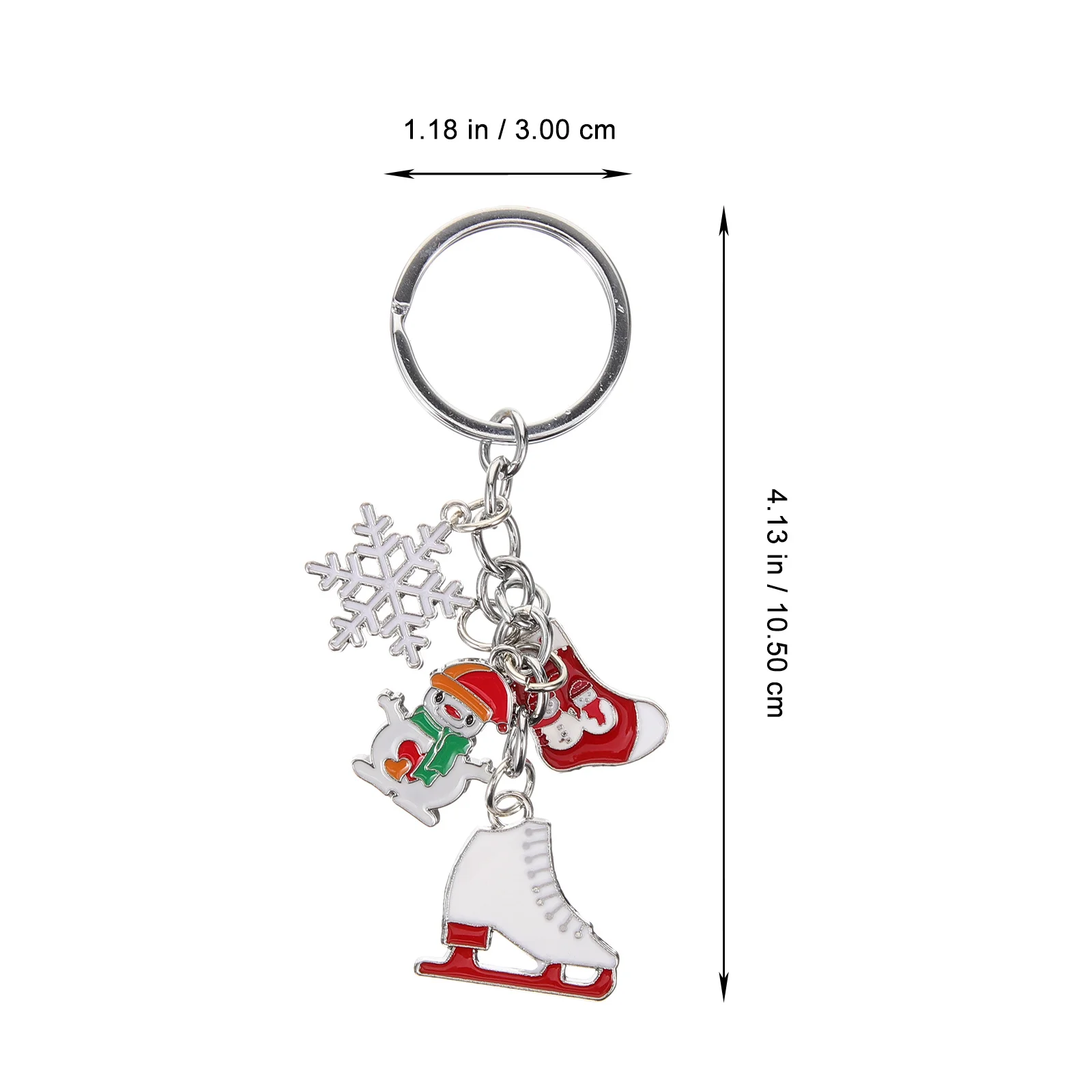 

Sturdy Zinc Alloy Keychain Pendant Christmas Theme Decorative Hanging For Backpack Purse Schoolbag Car Keys Skating Race Gift
