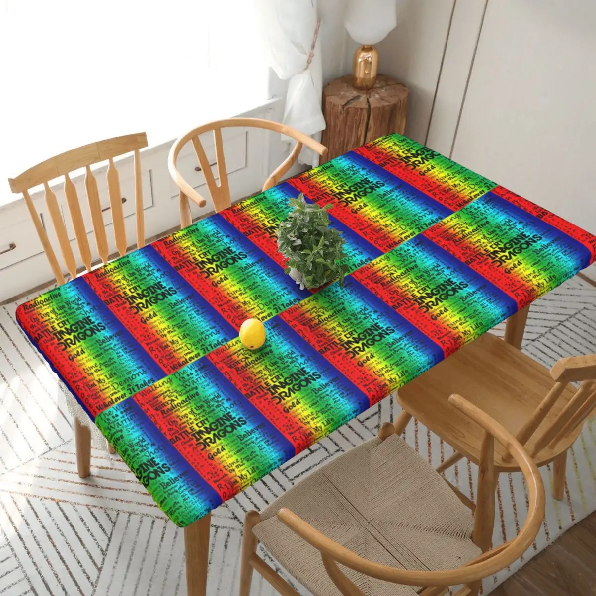 Imagine Dragons Custom Rectangular Tablecloth Oilproof Table Cover for Dining Events Table Cloth