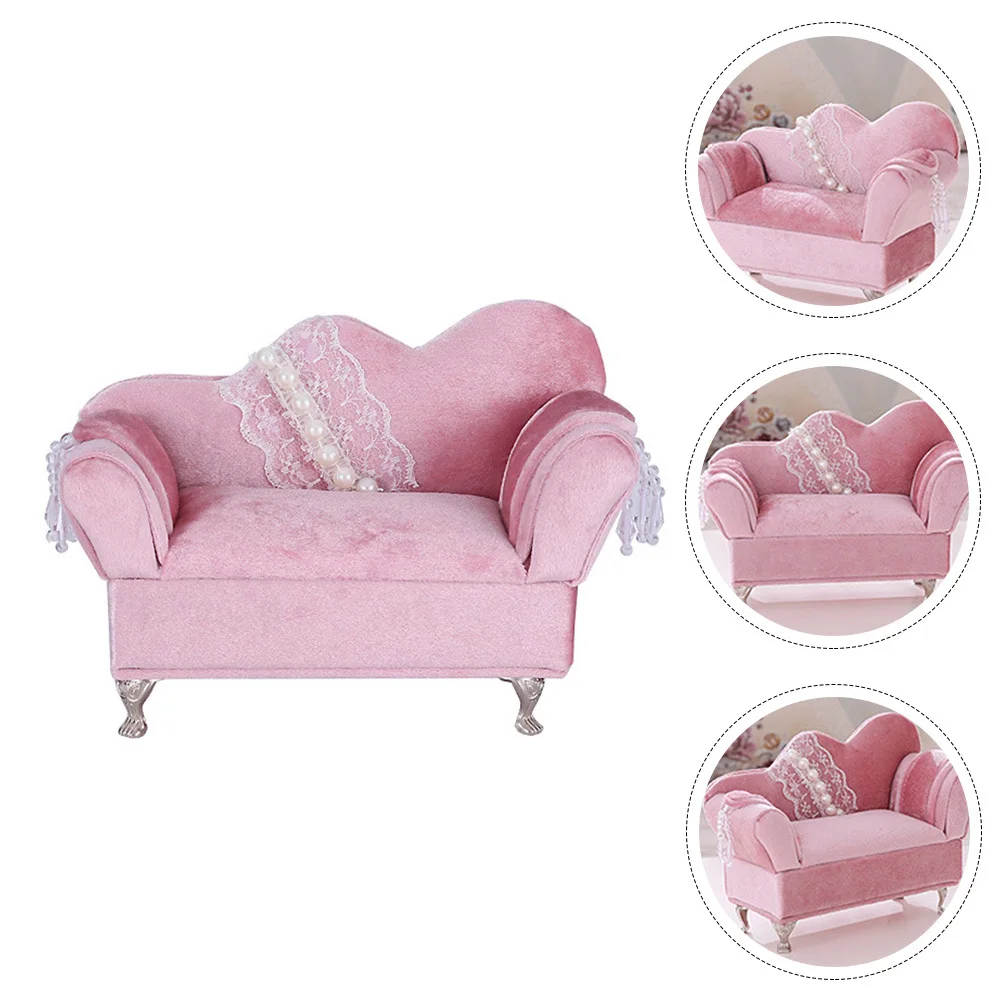 Sofa Jewelry Box Pearl Lace Design Compact Jewelry Organizer Decorative Storage Case for Rings Earrings Necklace Holder