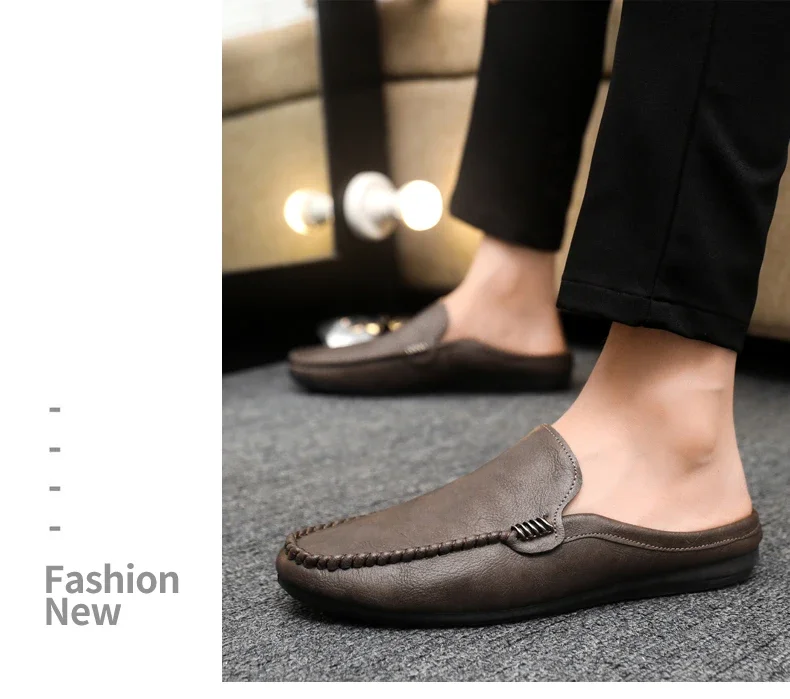 Heiß begehrte PU-Leder Freizeitschuhe für Herren, Halbschuhe, atmungsaktive Herren-Loafer, bequeme Slip-On-Schuhe, Lazy Shoes, Herren-Slipper – Detail 17
