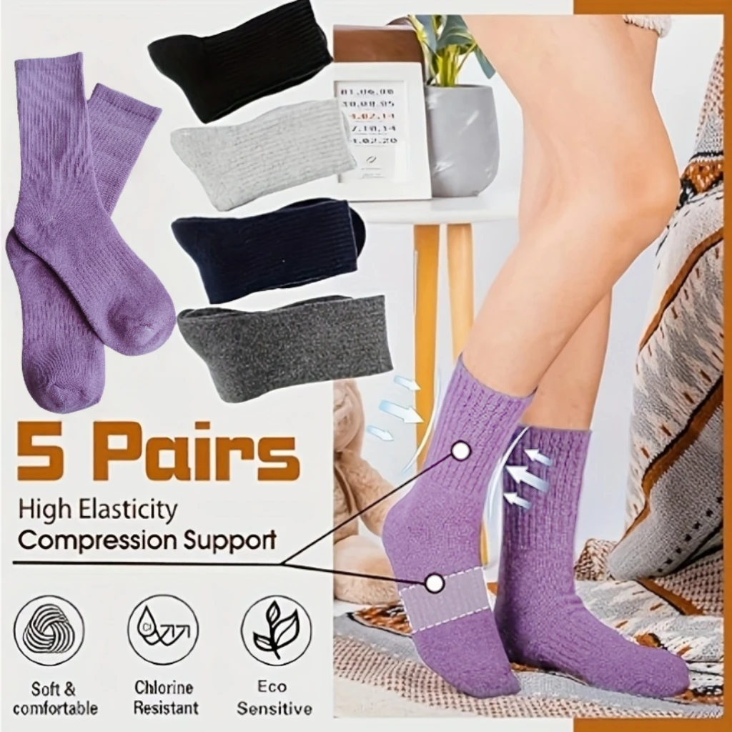 Kaus kaki wol tebal di musim dingin, kaus kaki hangat di musim gugur dan musim dingin, kaus kaki tabung tengah luar ruangan dewasa yang lembut dan nyaman