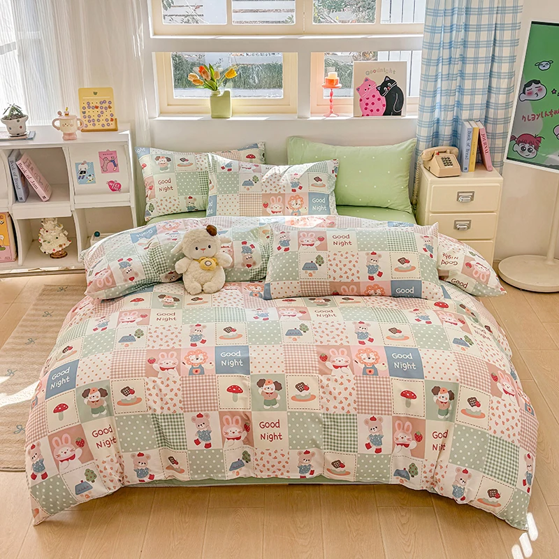 100% Cotton Quilt Cover with Pillowcases 이불커버 Single/Queen/King Cartoon Style housse de couette 220x240 Duvet Cover Sets