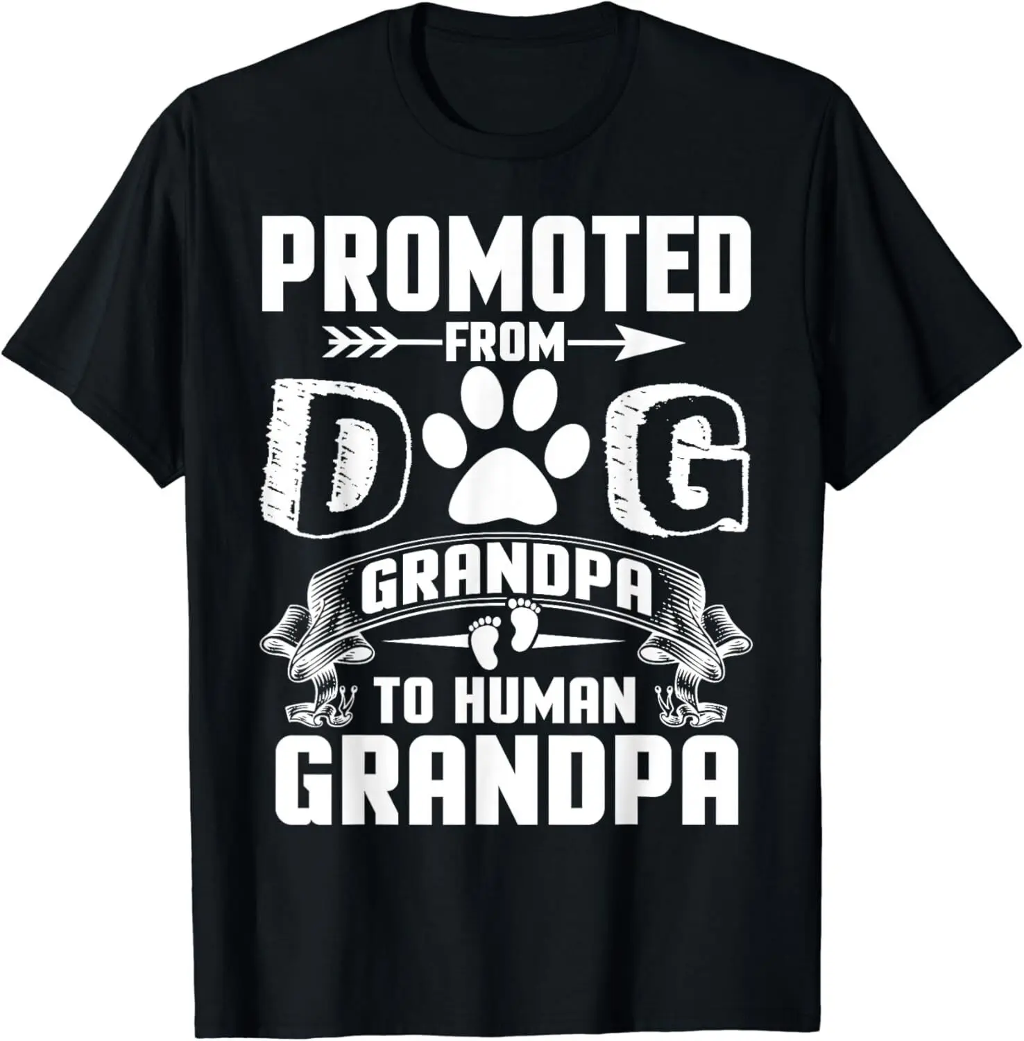 

Promoted From Dog Grandpa To Human Grandpa Gift Unisex T-Shirt
