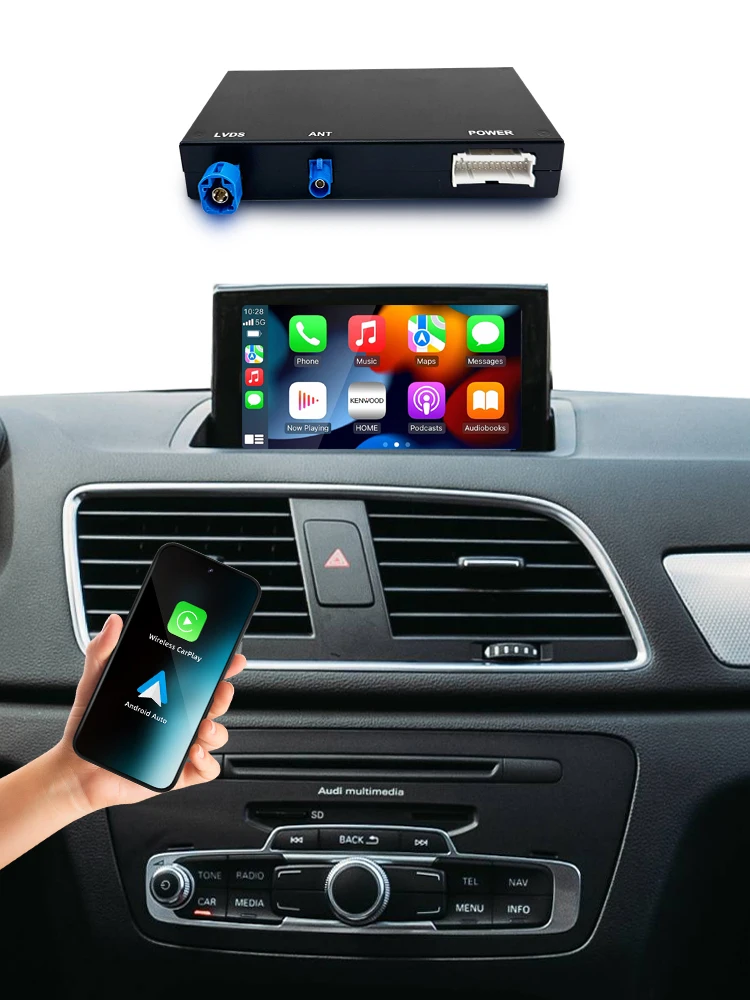 BONROAD Für Audi A1 Q3 2012-2018 RMC HNR Drahtlose CarPlay Android Auto Interface Adapter Mit Spiegel Link AirPlay Bluetooth