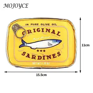 Kadınlar için konserve sardalyadan kozmetik çantası seyahati, Sevimli Makyaj Çantası, Fermuar, moda, taşınabilir, yaratıcı, tatil hafta sonu için çok işlevli Teneke kutudaki 6 büyük satış sardalyası-no. 2