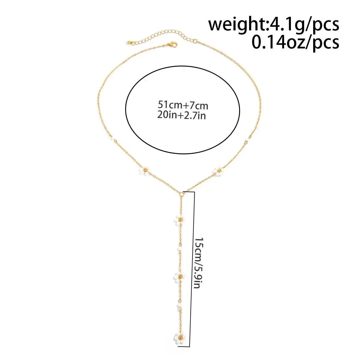 Salircon 2025 Yshaped تقليد اللؤلؤ زهرة صغيرة قلادة المرأة شرابة طويلة CCB عقد من اللؤلؤ أنيقة Y2K مجوهرات هدية الزفاف #4