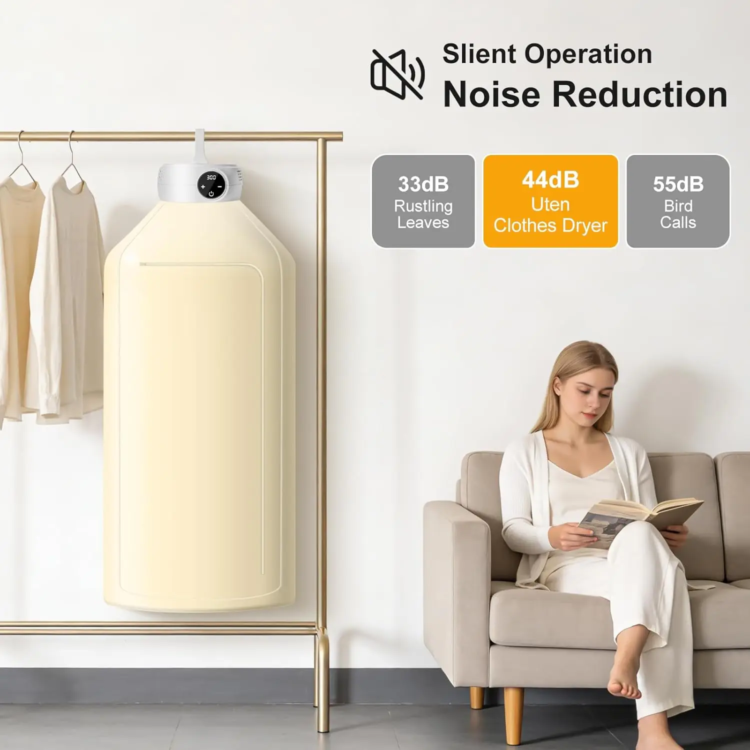 Secadora de Ropa Portátil, Mini Secadora Ligera para Secar Ropa Rápidamente en Apartamentos, Autocaravanas, Hoteles y Viajes