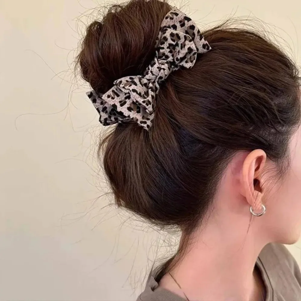 Premium Non-slip Leopard Print Hair Grab Fixed Hair Hair Clip Leopard Bow Hairpin Ponytail Clip Women Girls