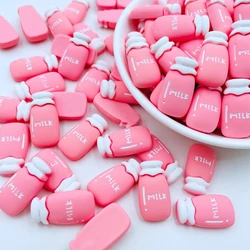 10 Pcs New Cute Resin Mini Cartoon Milk Flat Back Cabochon Scrapbook Kawaii DIY Embellishments Charm Accessories A75
