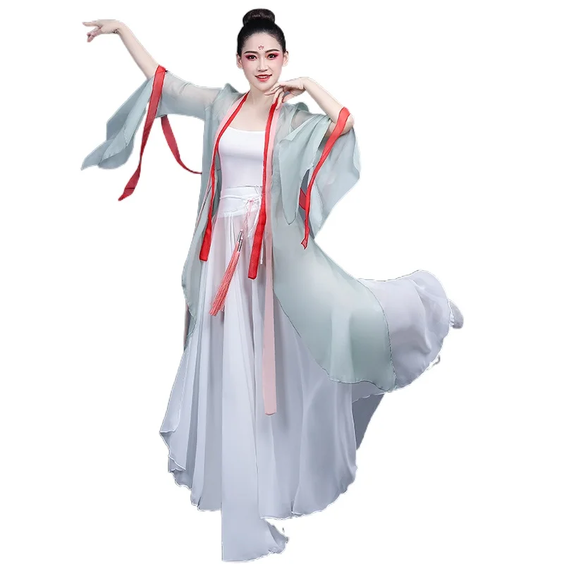 Classical dance performance clothes women elegant new Chinoiserie style body charm gauze clothes training clothes loose cardigan