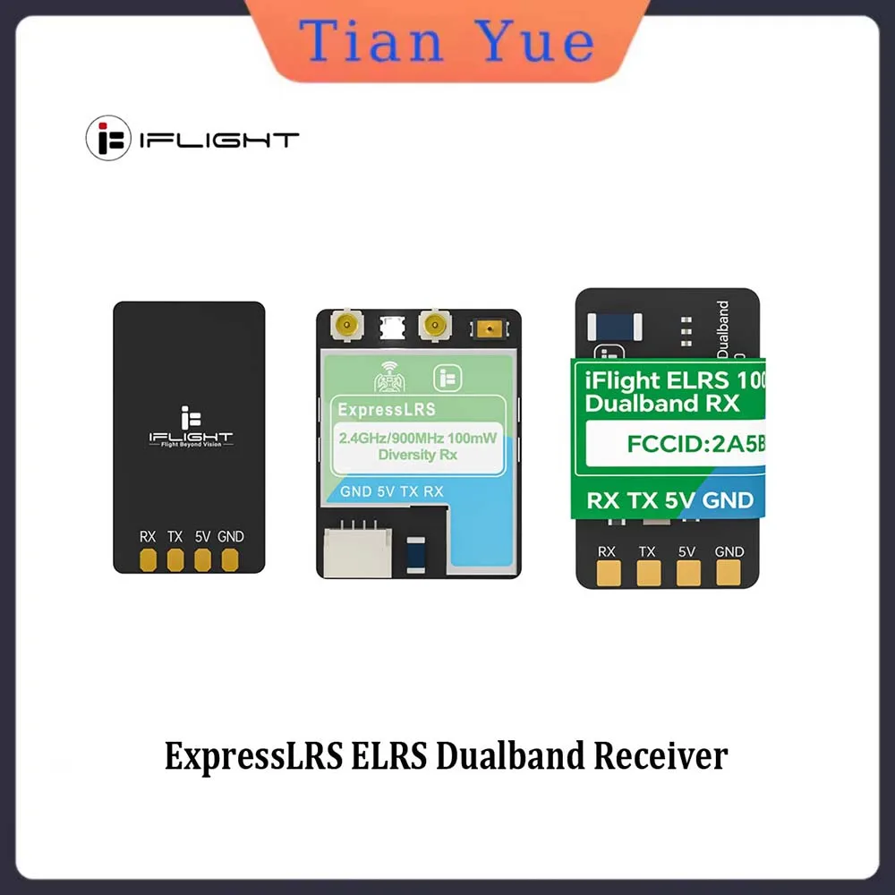 

iFlight ExpressLRS ELRS Dualband Receiver 100mW / 500mW Dualband RX/100mW Dualband Diversity RX / RX Antenna for FPV