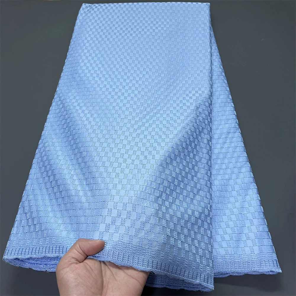 

2025 for Dress Sewing High Quality African Nigerian Tulle Lace Fabric Damask Cotton Pure Embroidery Wedding Party 5Yard hz1395