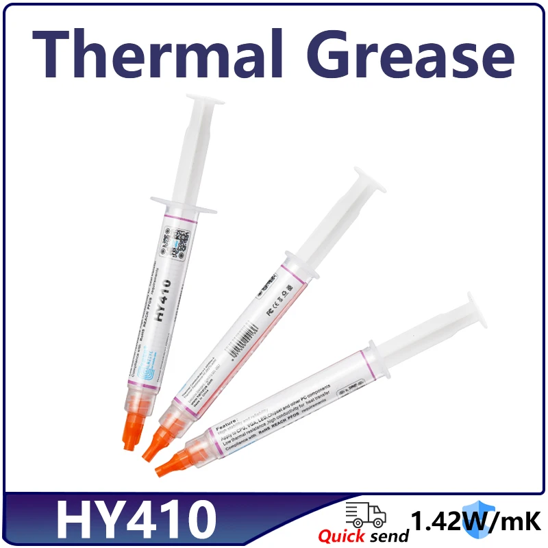 

HY410 3g White Thermal Grease Paste For CPU GPU VGA Chipset Cooling Heatsink Silicone Plaster Heatsink Compound 1.42W/mK