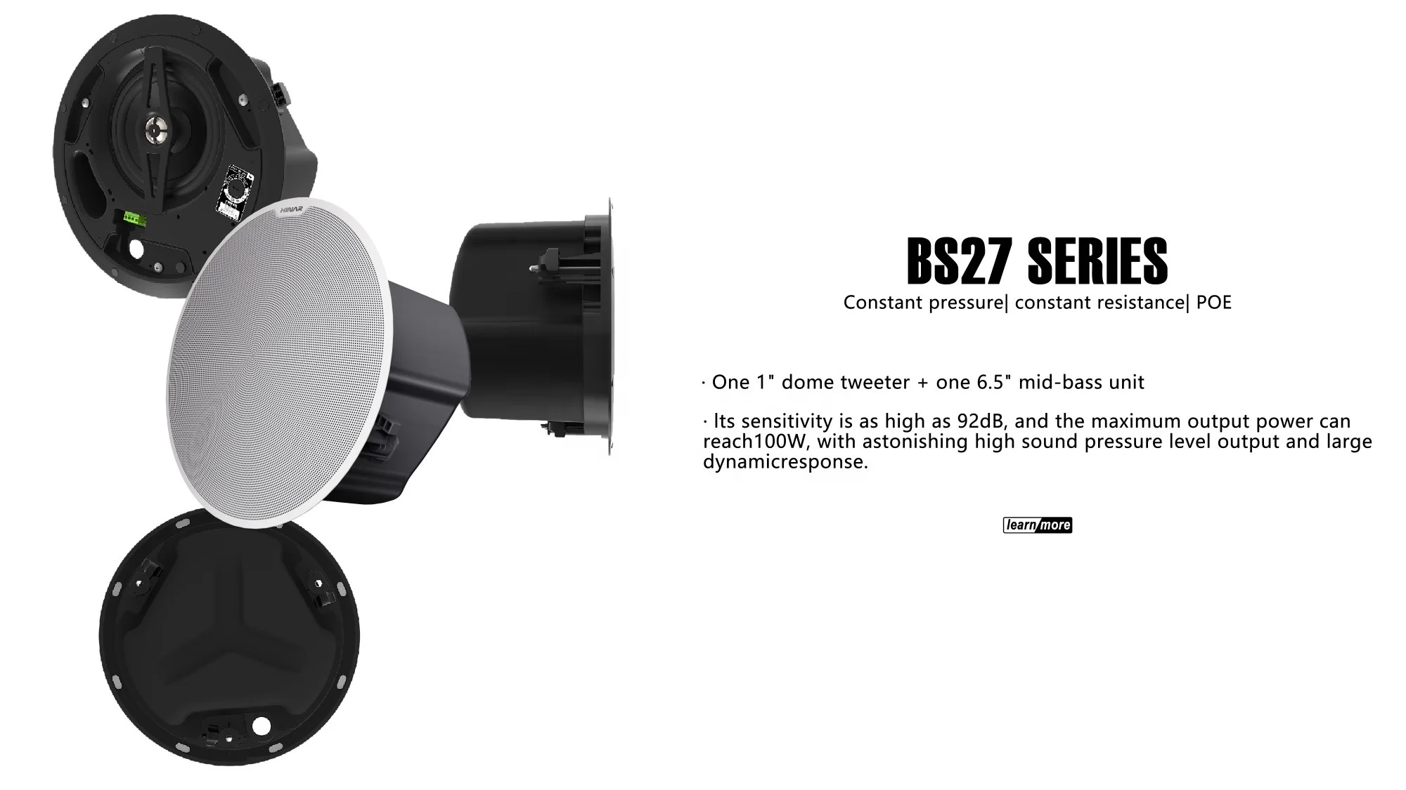 

Новые активные беспроводные потолочные колонки POE-BS27T Hinar для многозональной системы домашнего кинотеатра