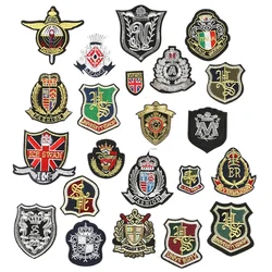 50pcs/Lot Luxury Embroidery Patch Golden Silver Crown Badge Flag Letter Shirt Bag Clothing Decoration Accessory Craft Applique