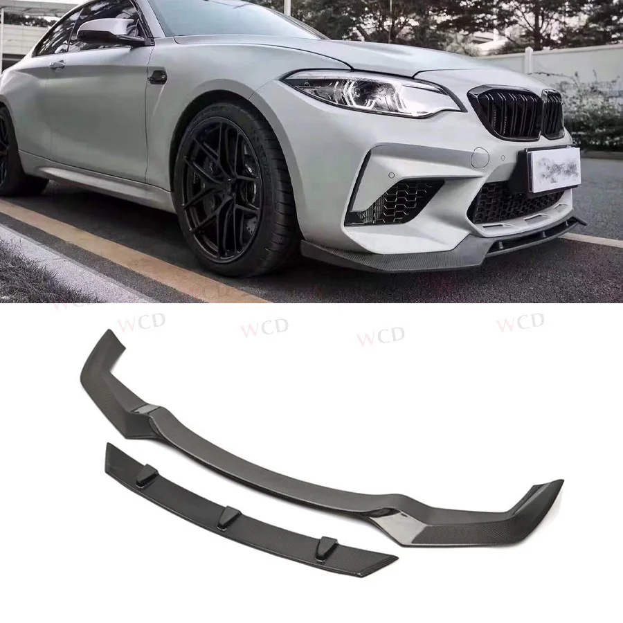 F87 M2C M2 Front Bumper Splitter Lip Spoiler V style Carbon Fiber Front Lip For BMW M2C F87 2019+