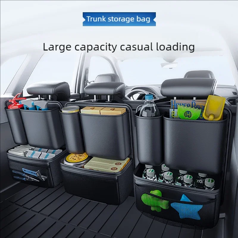 Multifunctional Car Trunk Backrest Storage Bag Suspension Universal SUV Hatchback Storage Box - Durable Organizer