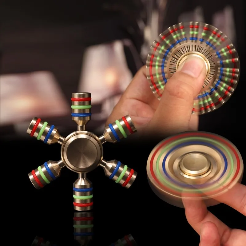 Metal Hand Spinner 6 Arm - Decompression Fidget Toy EDC Gadgets Anxiety Stress Relief for Adults Kids Antiestres Juguete