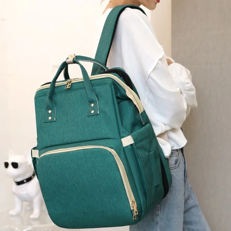 

Portable folding bed, mommy bag, crib, mother and baby bag, backpack for going out, dry and wet separation