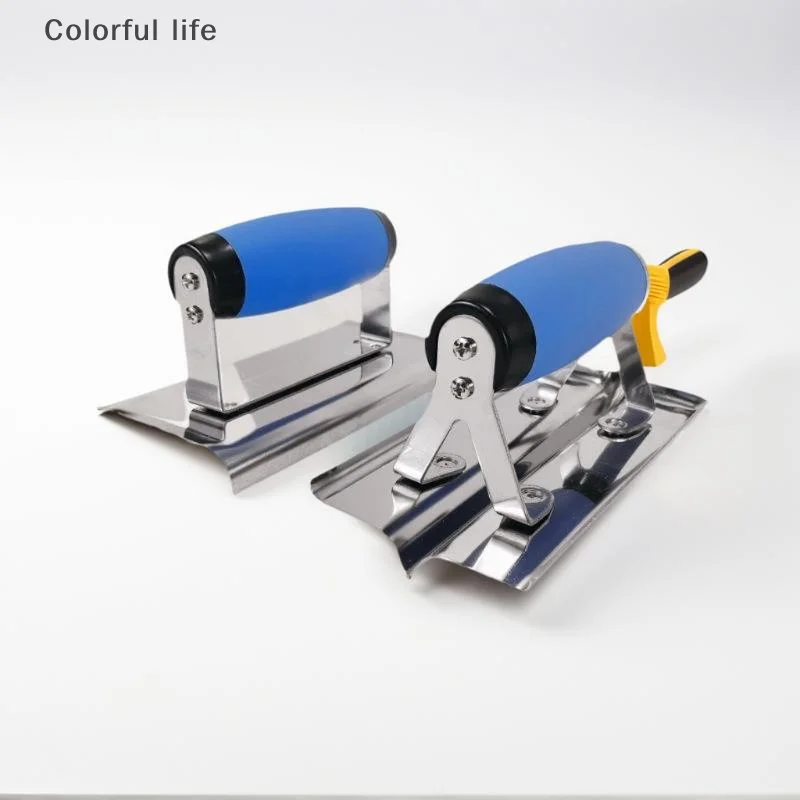 مجرفة تجصيص من الفولاذ المقاوم للصدأ متينة للغاية بمقبض مطاطي، مثالية للجدران الجافة والخرسانة