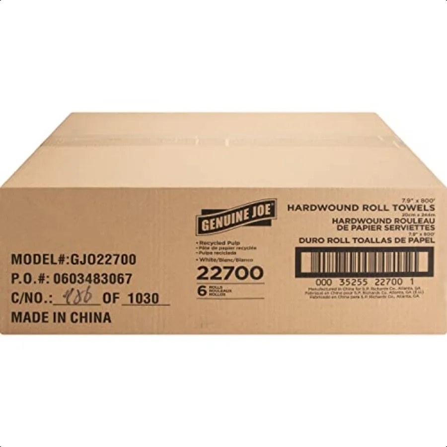 GJO22700 Harde wondrolhanddoek 800' lengte x 78 9 breedte witte behuizing van 6