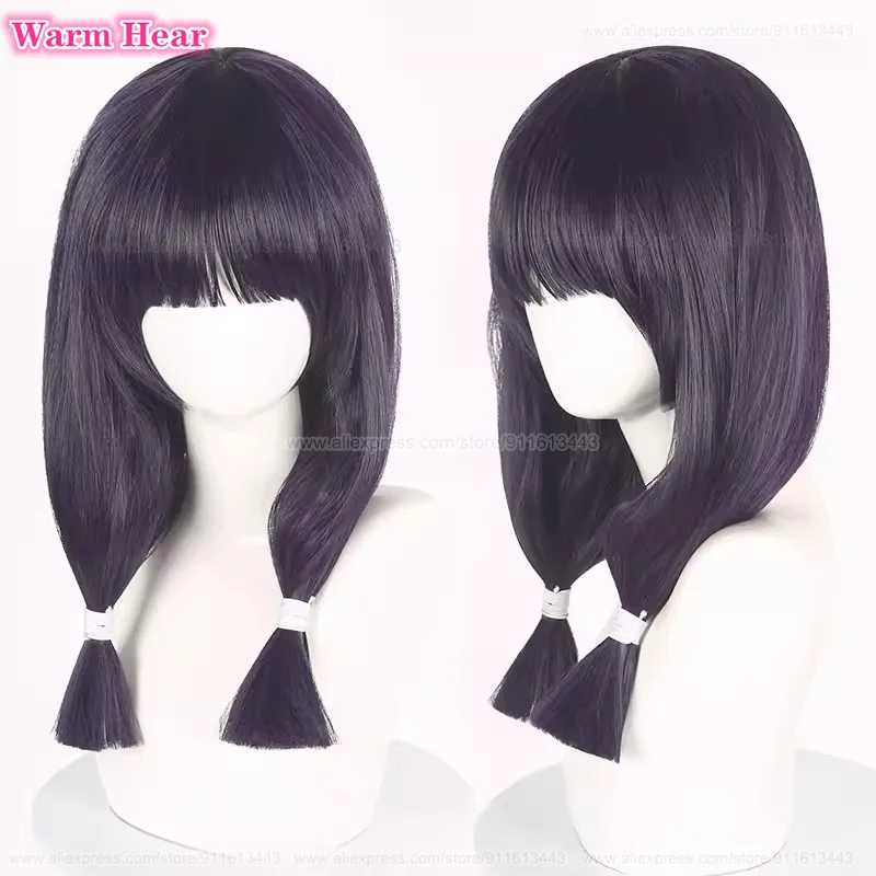 

Anime Iroi Utahime Cosplay Wig 60cm Long Dark Purple Double Ponytail Wig Heat Resistant Hair Halloween Party Woman Wigs +Wig Cap