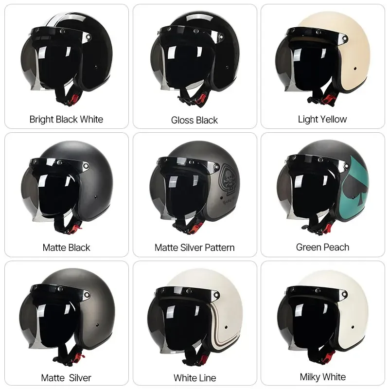 Best-selling Skull Jet 3/4 ABS Motorbike Helmet With Dark Bubble Visor ECE Approved Open Face Helmet Men Women Four Seasons