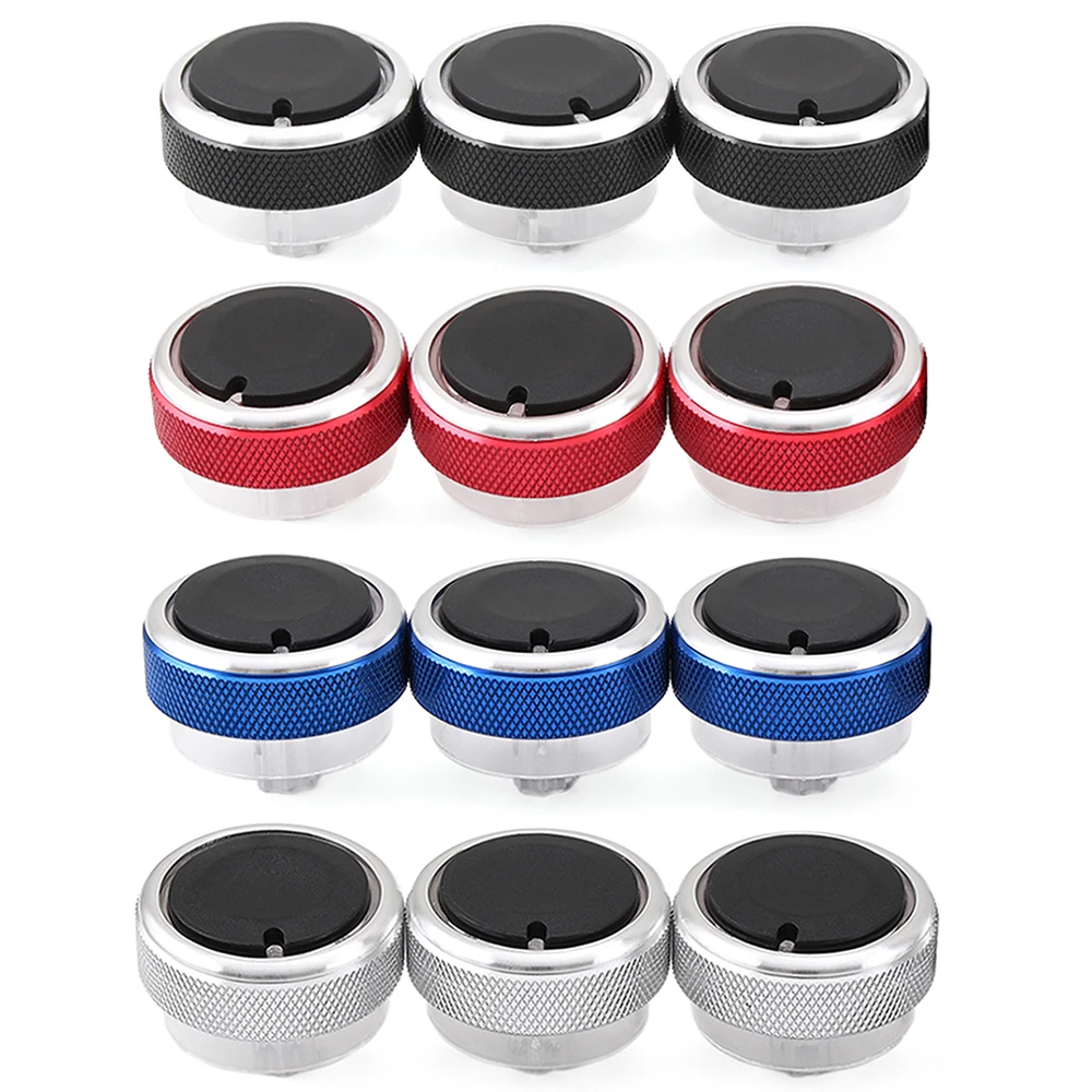 3pcs per set Aluminum Alloy Car Styling Air Conditioning Knob AC Knob Heat Control Switch Button Knob For Ford Focus MK2 MK3