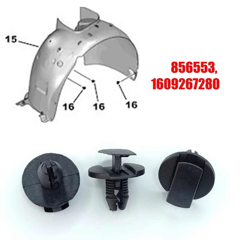 For PEUGEOT 206 207 307 308 Citroen C3 C4 C5 C6 Bumper Fender Liner Wheel Arch Mounting Trim Fixing Clip Fastener Plastic Rivets