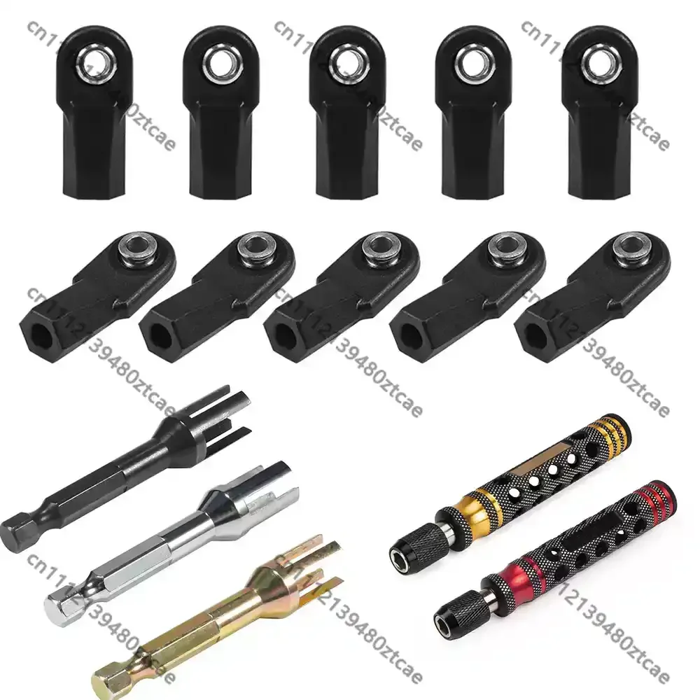 1/10 RC Simulation Crawler M4 Plastic Ball Joint Straight & Curved Ball Head Linkage Spare Upgrade Parts 10 Pack