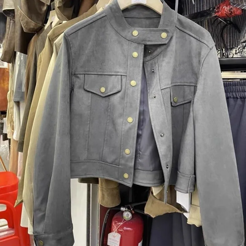 

New Design-skinned Velvet Jacket for Women Loose Slim Short Long-sleeved