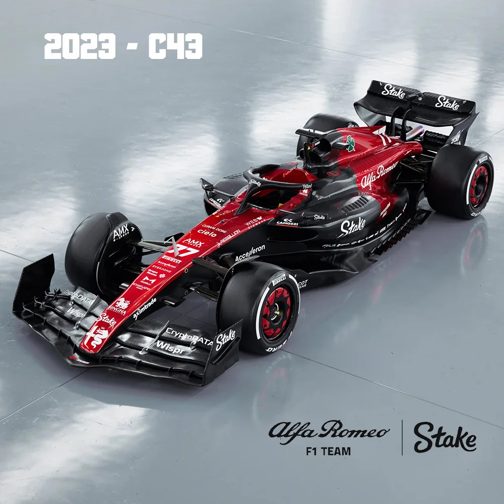 

Bburago 1:43 Alfa Romeo F1 Team Stake 2023 C43 24# Zhou Guanyu 77# Valtteri Bottas Alloy Super Toy Die cast car model