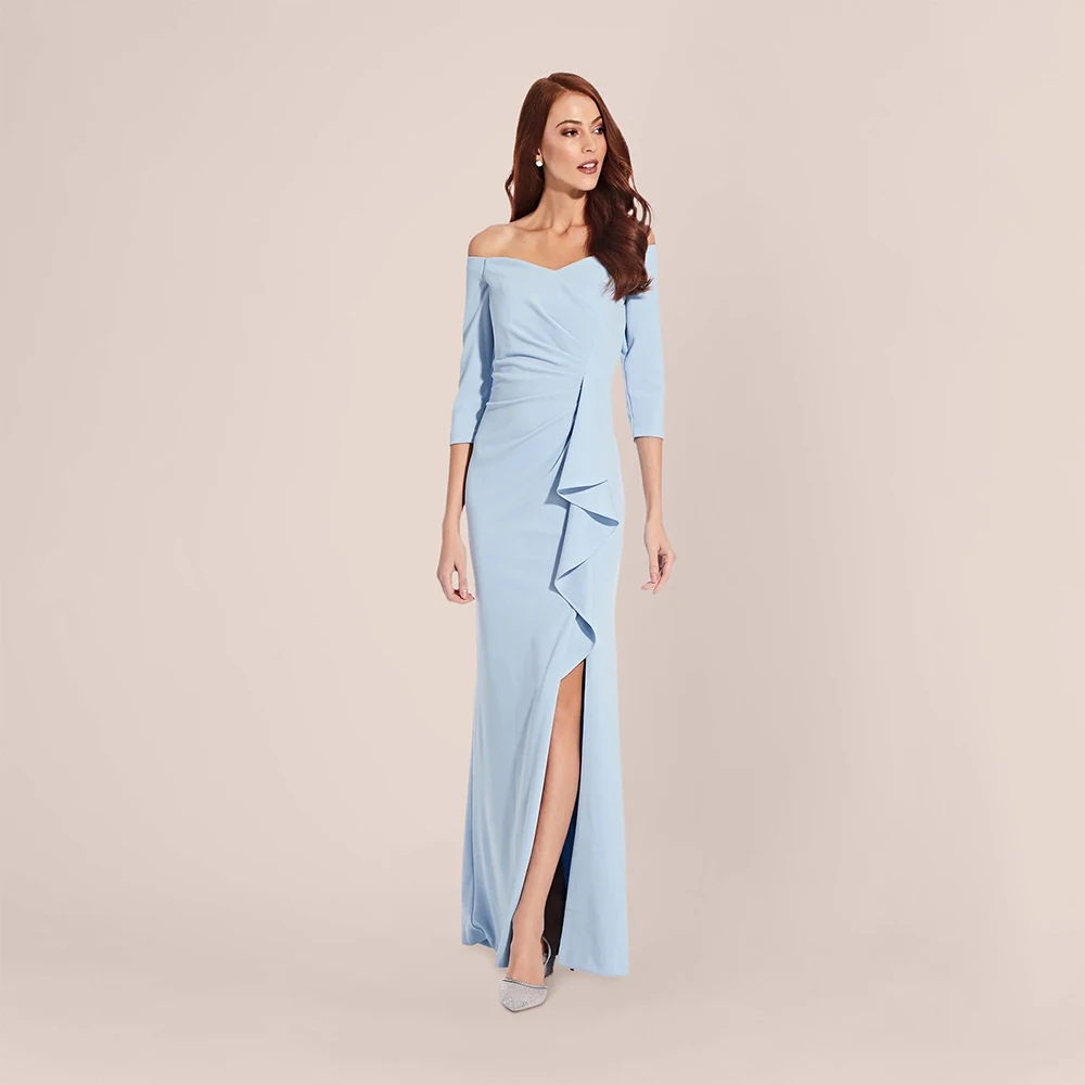 

Arya Elegant Sky Blue Evening Dress Jersey for Floor-Length Sweetheart Formal Evening Asymmetrical Vestidos De Fiesta Customized
