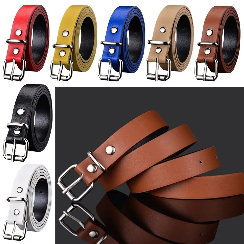 Ceinture réglable en cuir PU pour enfants, sangle de taille pour enfants, structure en métal pour jeans, pantalons FJfur s, environnement garçons et filles