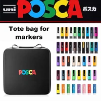 POSCA Art Marker o Estuche de transporte Organizador de lápiz labial 72 ranuras Almacenamiento plegable con cremallera para marcadores Resaltadores Bolígrafos de acuarela