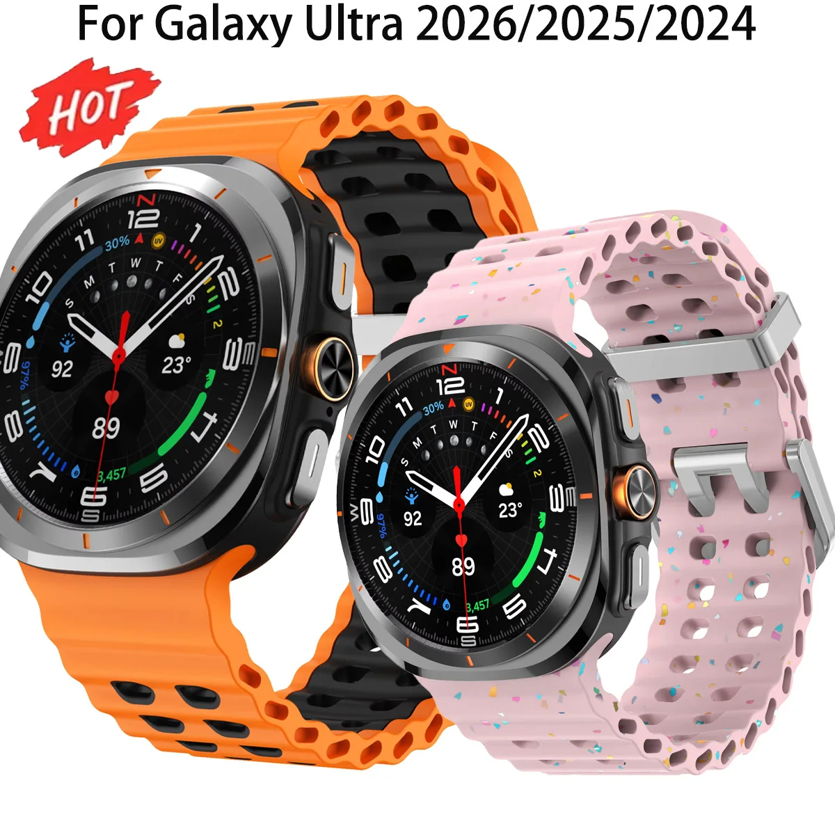 HOT Marine Silikonarmband für Samsung Galaxy Watch Ultra 2 47mm Armband Ocean Armband Galaxy Watch Ultra 2026/2025/2024 47mm