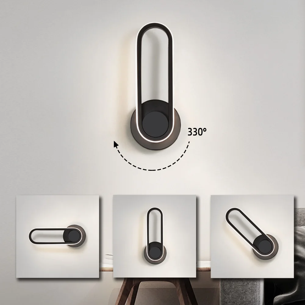 Aisilan LED Dimmable Wall Lamp with On/Off Switch Adjust Brightness and 3-CCT Rotation Wall Sconce for Bedside Living Room