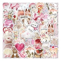 10/30/60pcs INS Style Cute Pink Coquette Stickers Aesthetic Decals Decoration Phone Luggage Water Bottle Kawaii Graffiti Sticker