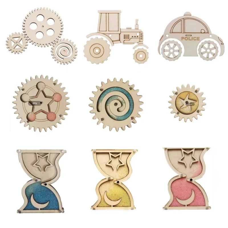 Montessori Busy Board DIY Wood Accessories Traffic Roller Gear Wall Toy Training Material Pack Educational Toy For Children Gift