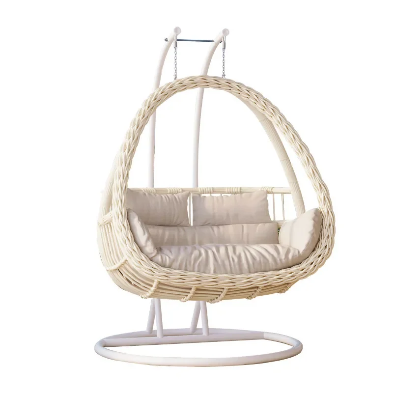 Hanging basket rattan chair rocking rocking chair, balcony swing cradle chair courtyard double hanging chair