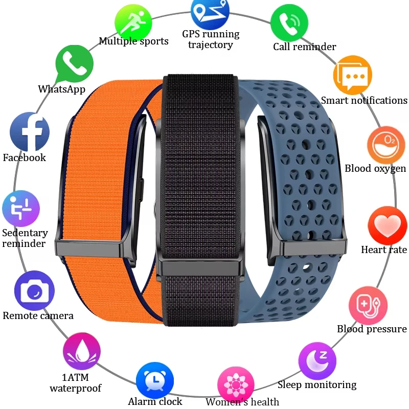 

New No Screen Smart bracelet Men's GPS Sports Outdoors Fitness Heart Rate Monitor 1ATM Waterproof New Smartwatch For Andrio IOS