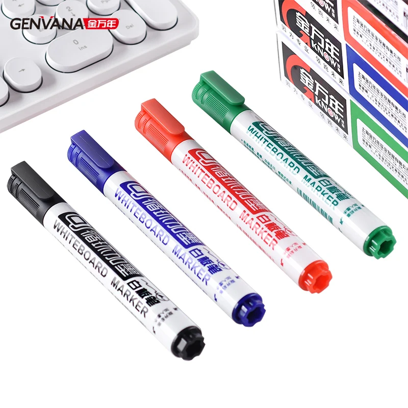 Erasable refillable recyclable whiteboard pens for teacher training black red blue green for easy erasing drawing boards