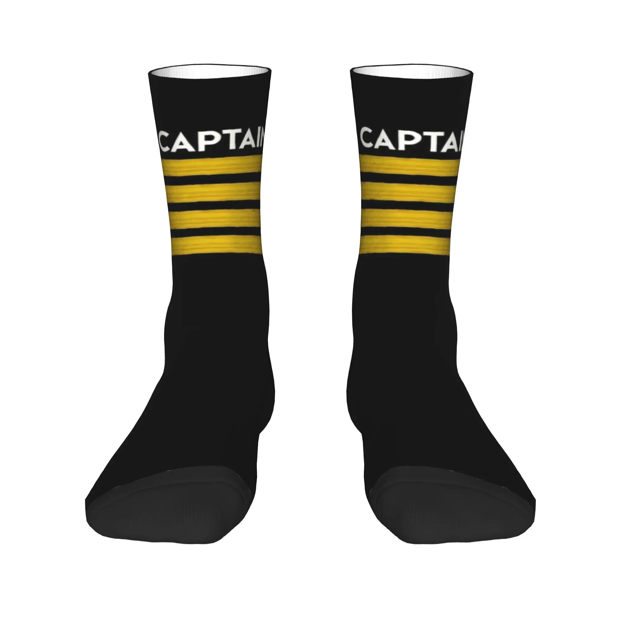 Captain Epaulets Stripes Man Crew Socks Unisex Cute Aviator Flight Pilot Spring Summer Autumn Winter Socks Women