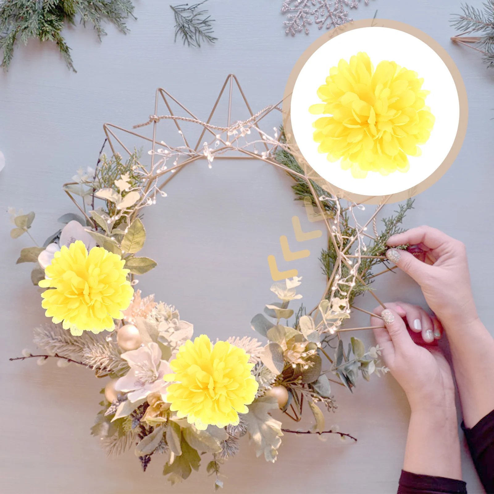 

10Pcs Lifelike Faux Marigold Flower Decor Wedding Bridal Bouquet Ornament Prop Simulation Marigold Flower Prop