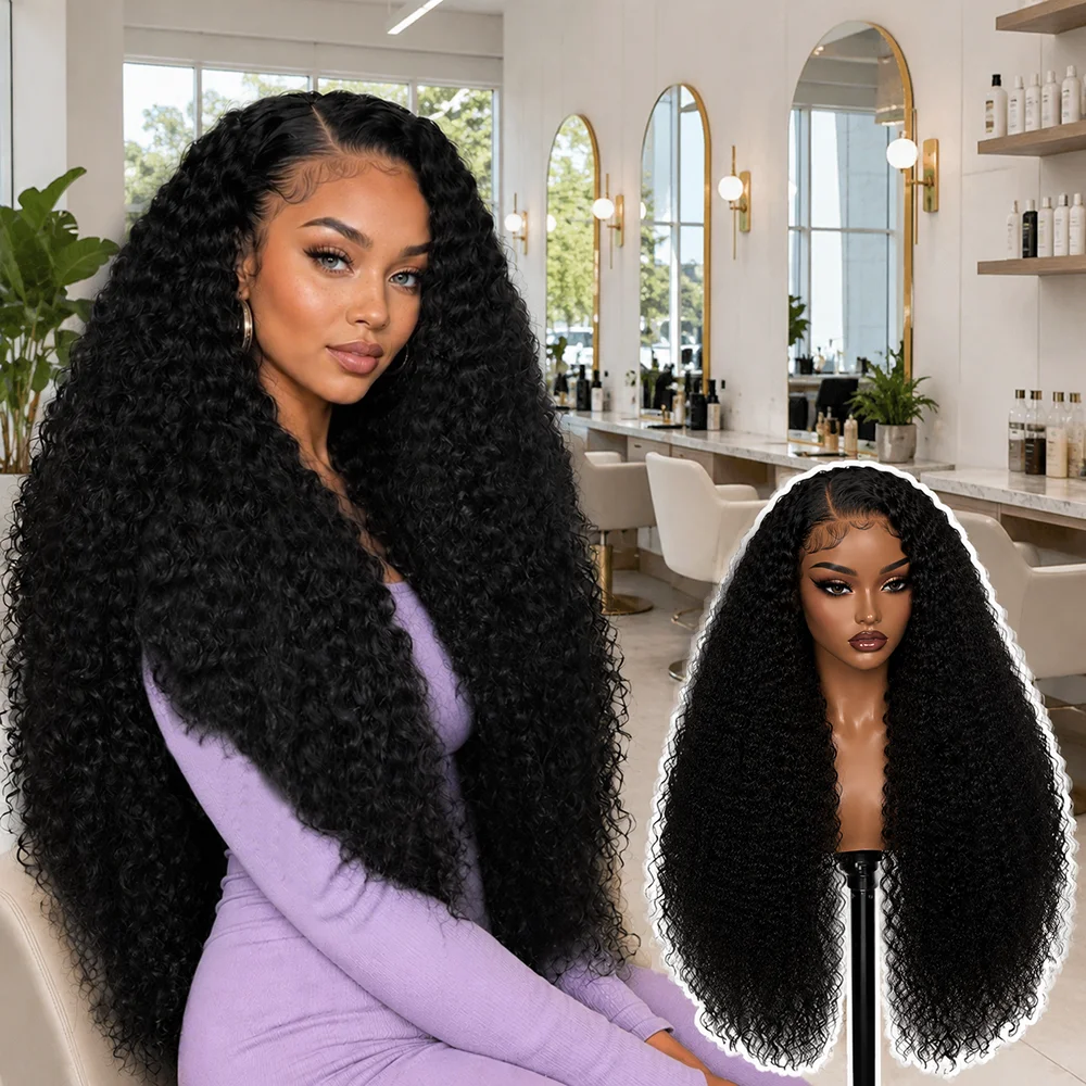 

36 40 Inch HD 13x6 Curly Deep Wave Lace Frontal Wigs Brazilian 13x4 Water Wave Curly Lace Front Human Hair Wigs For Women